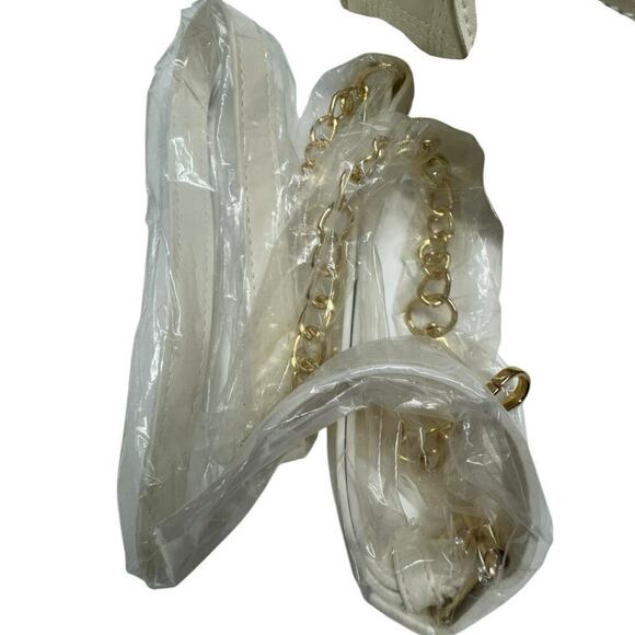 Bebe Maia White Quilted Crossbody Hand Bag - Picture 11 of 13